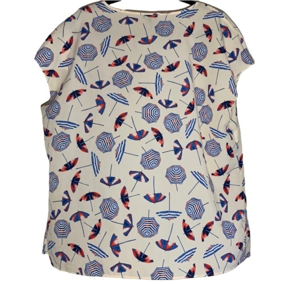 Talbots Plus Beach Umbrella Flutter Sleeve Blouse - Picture 12 of 12